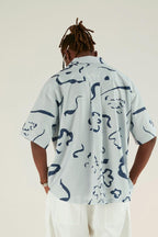 Empty Reference Hand-Painted Flowers Cuban Shirt
