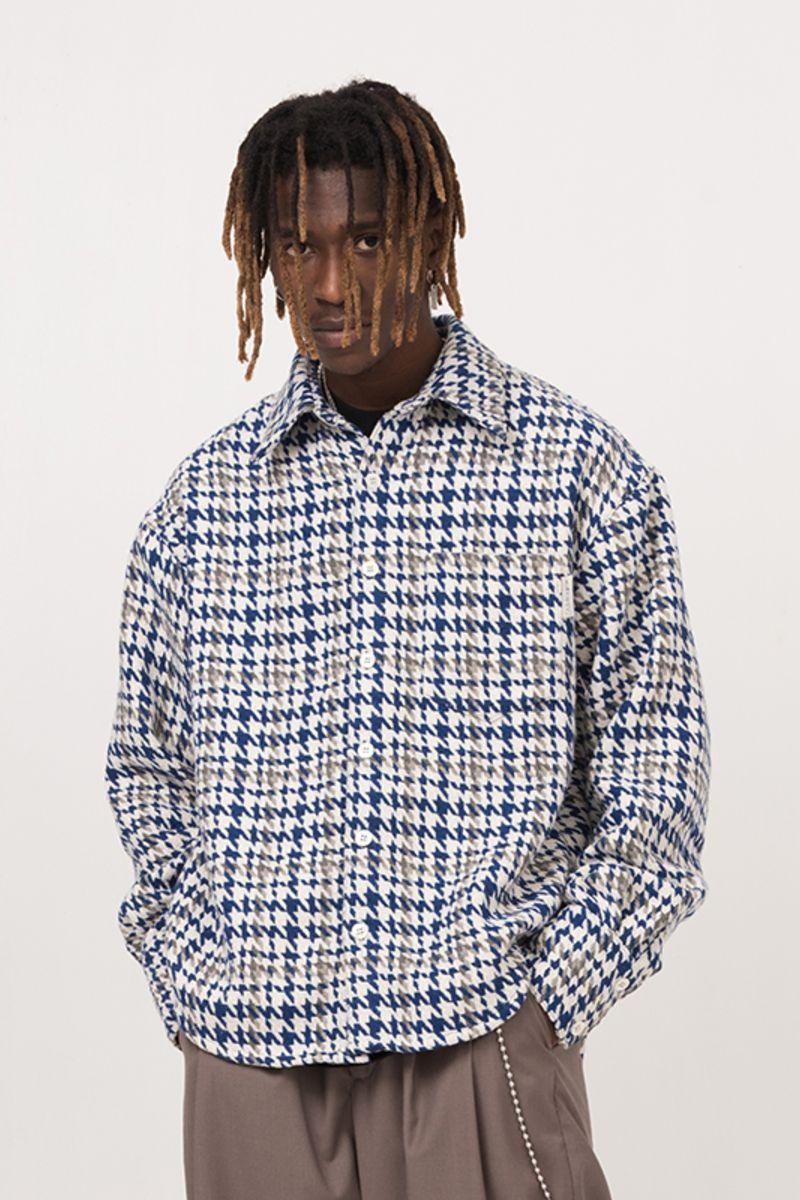 Empty Reference Houndstooth Wool Heavy L/S Shirt