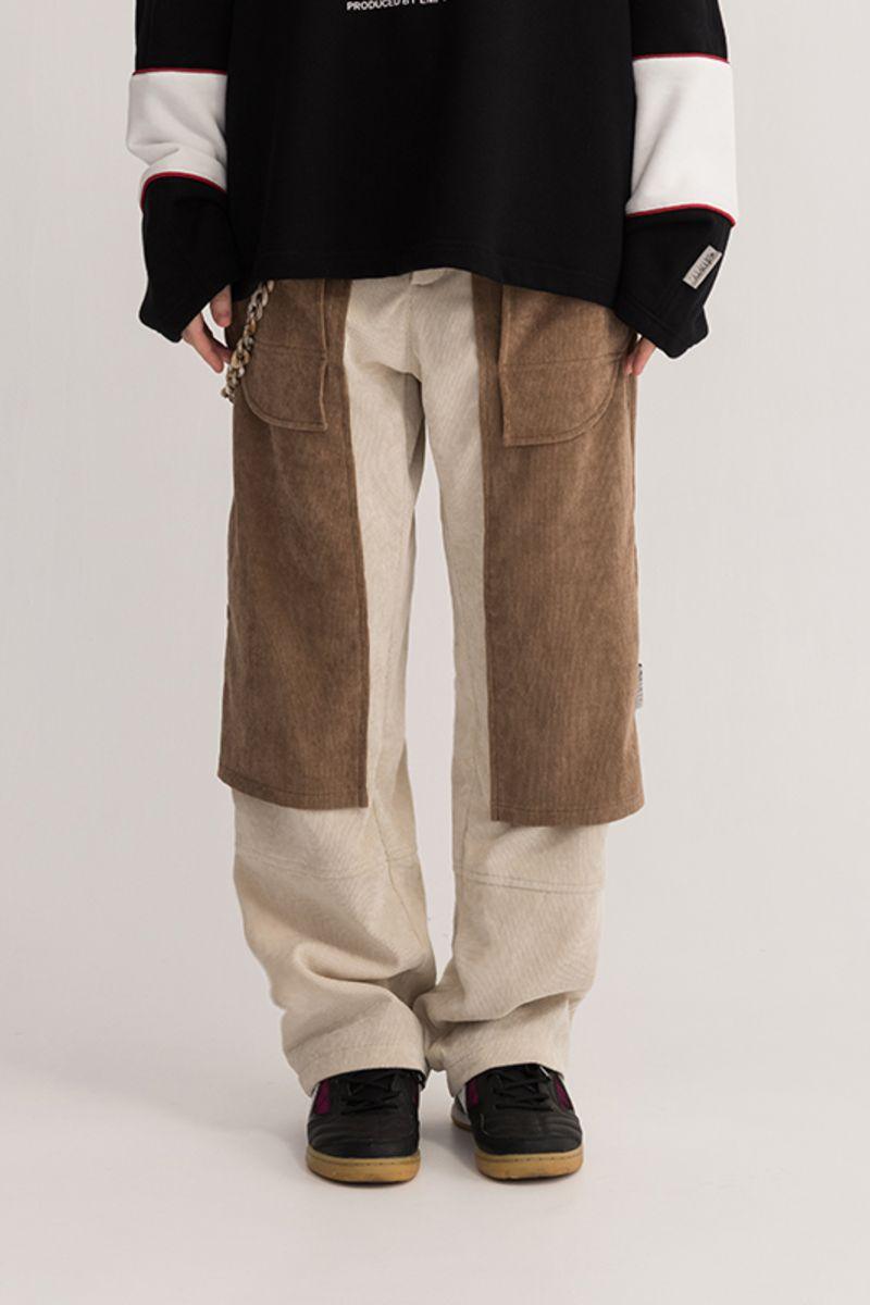 Empty Reference Large Pockets Corduroy Trousers