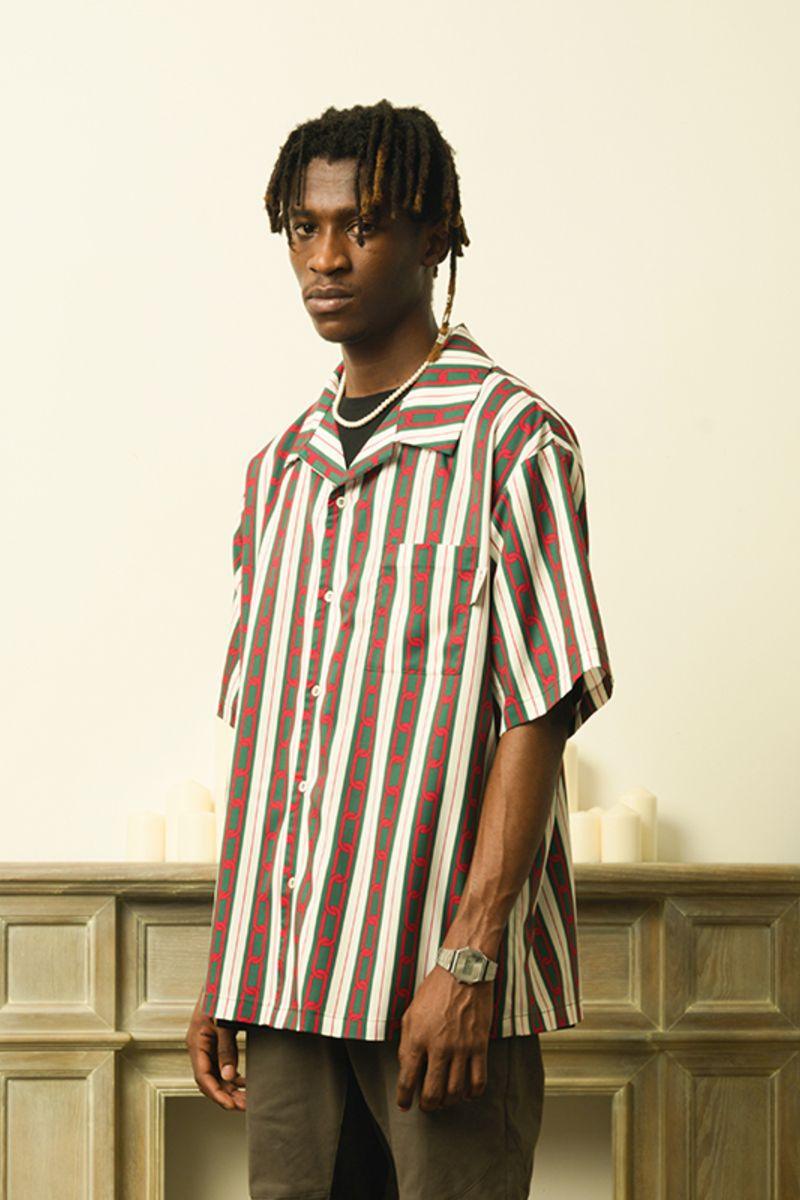 Empty Reference Chains Striped Cuban Shirt