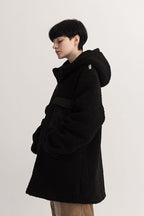 Empty Reference Black Sherpa Hooded Coat