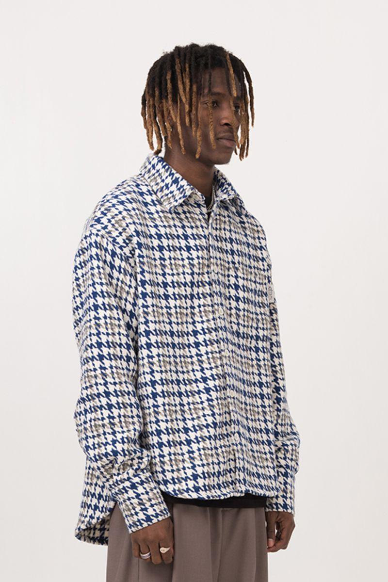 Empty Reference Houndstooth Wool Heavy L/S Shirt