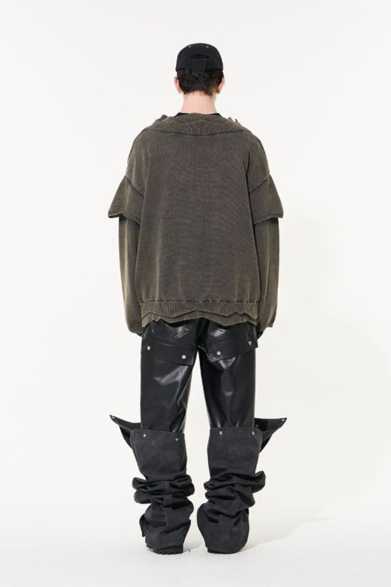 BNP Double Layer Leather Trousers