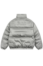 美品‼️gypsohila Down Jacket グレー Embossed Gothic Logo Down Jacket – Copping Zone