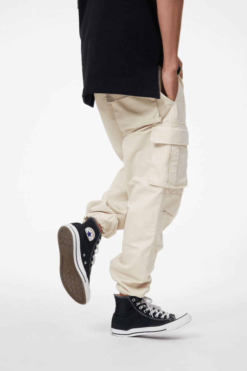 CZ Cream Adjustable Belt Cargos
