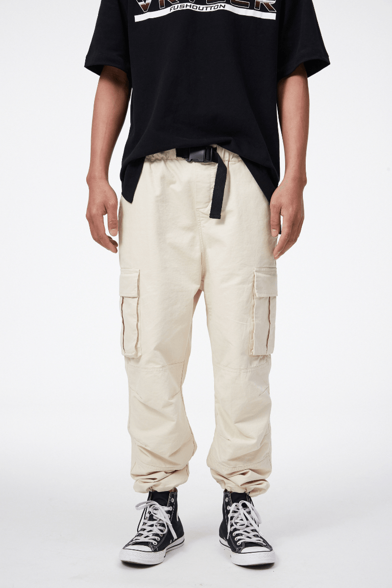 CZ Cream Adjustable Belt Cargos