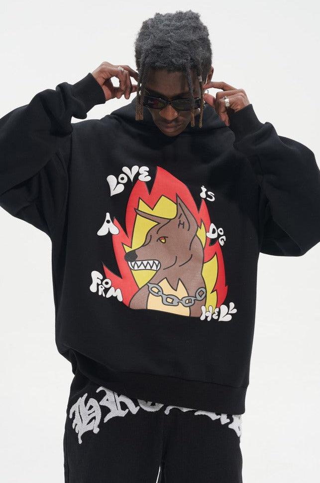 Dog From Hell Puff Print Hoodie
