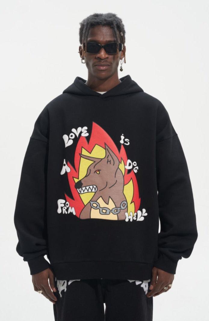 Dog From Hell Puff Print Hoodie
