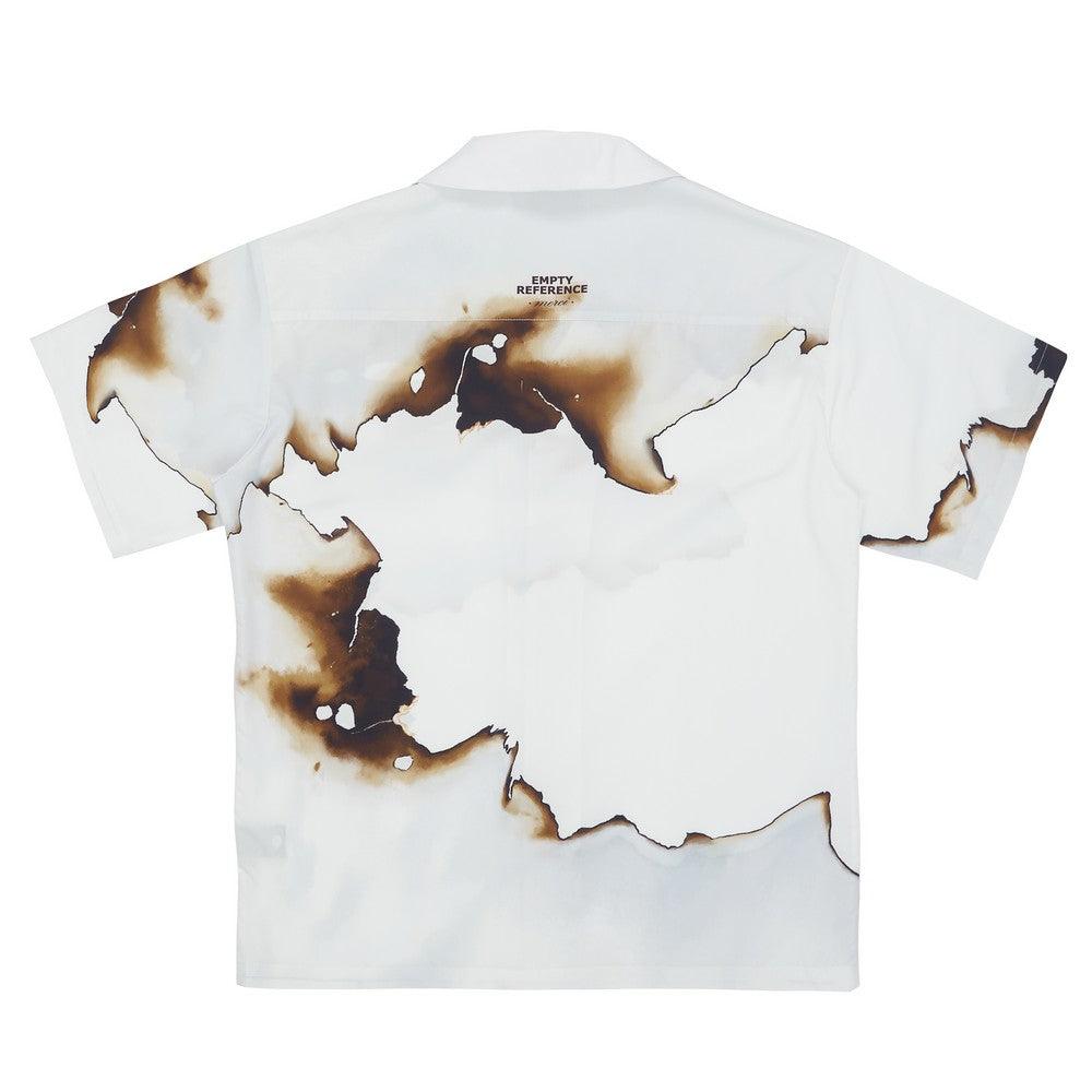 Empty Reference Burning Print Cuban Shirt