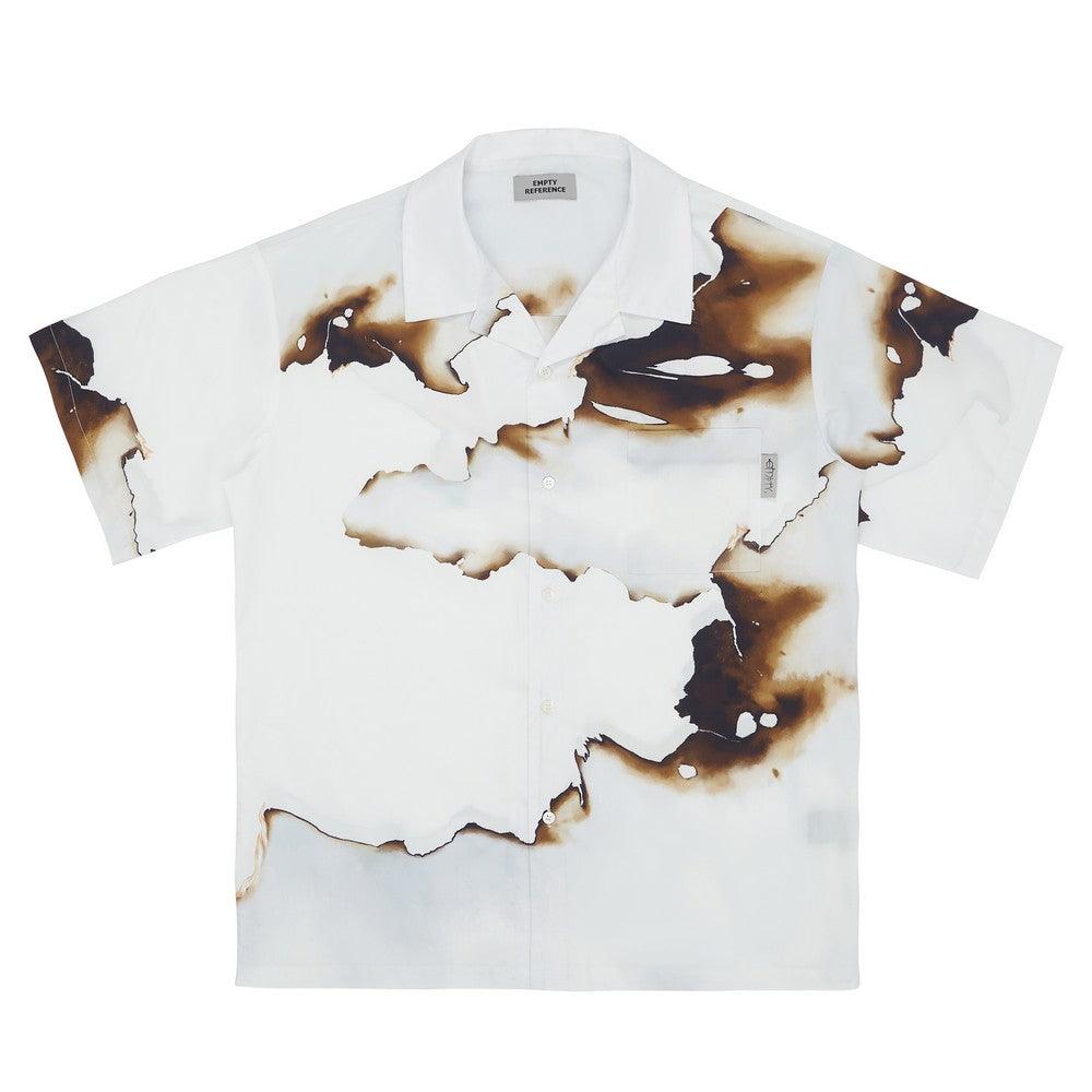 Empty Reference Burning Print Cuban Shirt