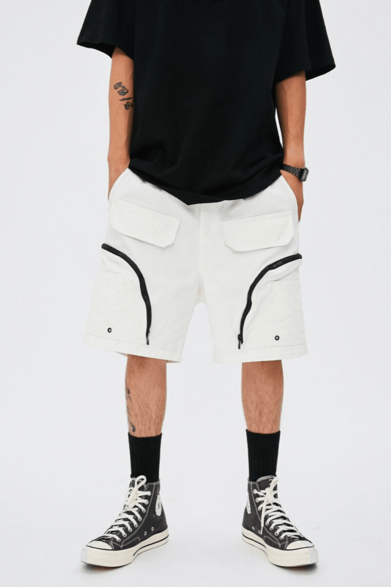 CZ White Full Pockets Cargo Shorts