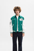 Tear Apart Embroidered Varsity Jacket
