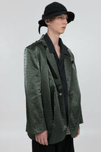 BNP Crocodile Pattern Leather Suit Jacket