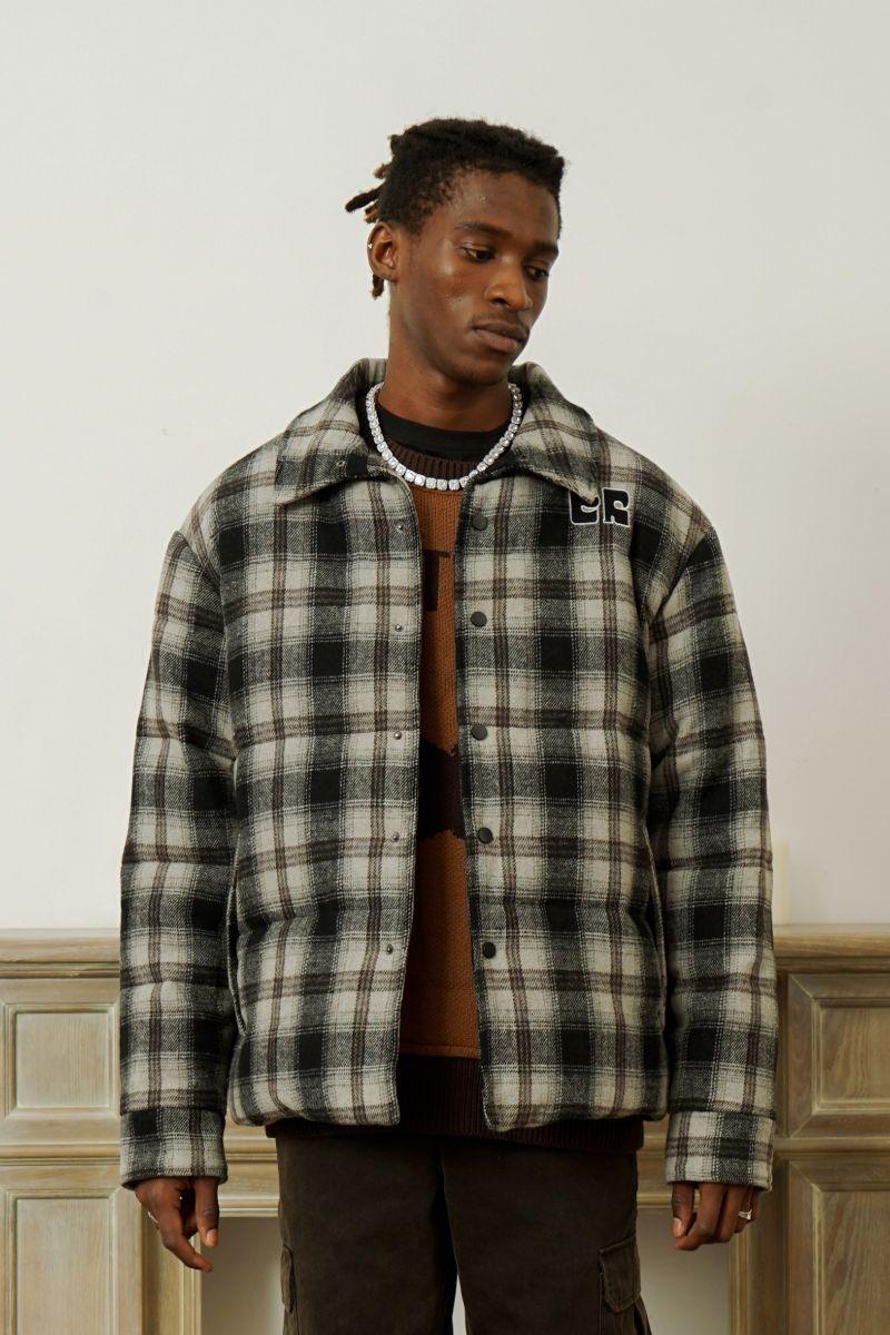 Empty Reference Woolen Plaid Jacket