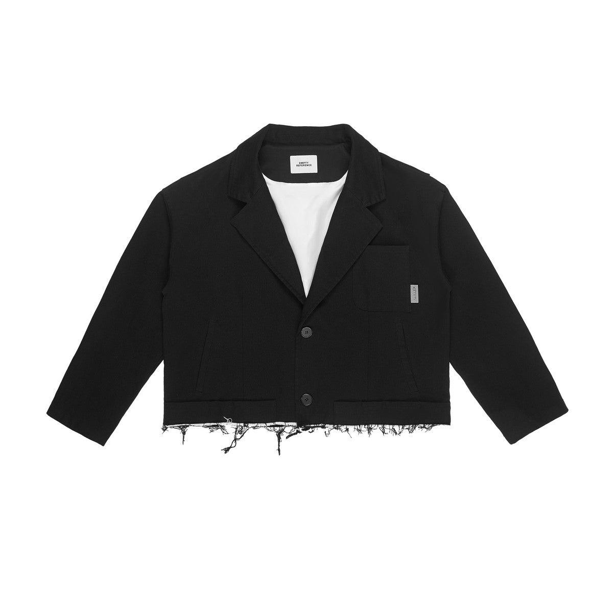 Empty Reference Washed Ripped Suit Jacket