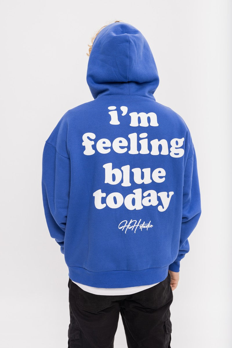 Feeling Blue Puff Print Hoodie