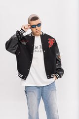 H/C Cartoon Meal Embroidered Varsity Jacket – Copping Zone