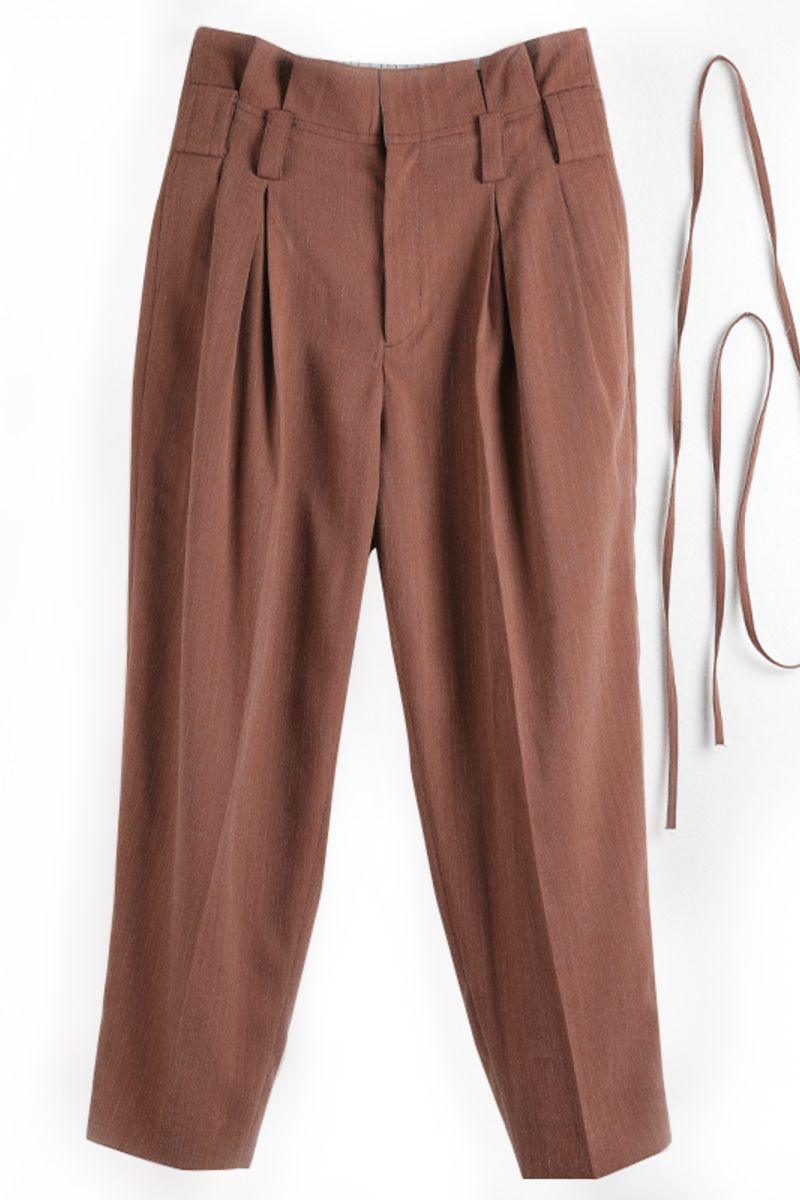 Mix7 Brick Red Straight Trousers