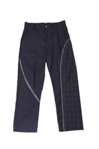 Center of Rotation Plaid Stitching Straight Trousers