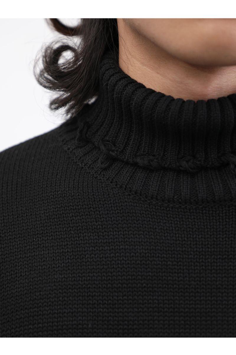 CZ Solid Black Turtleneck