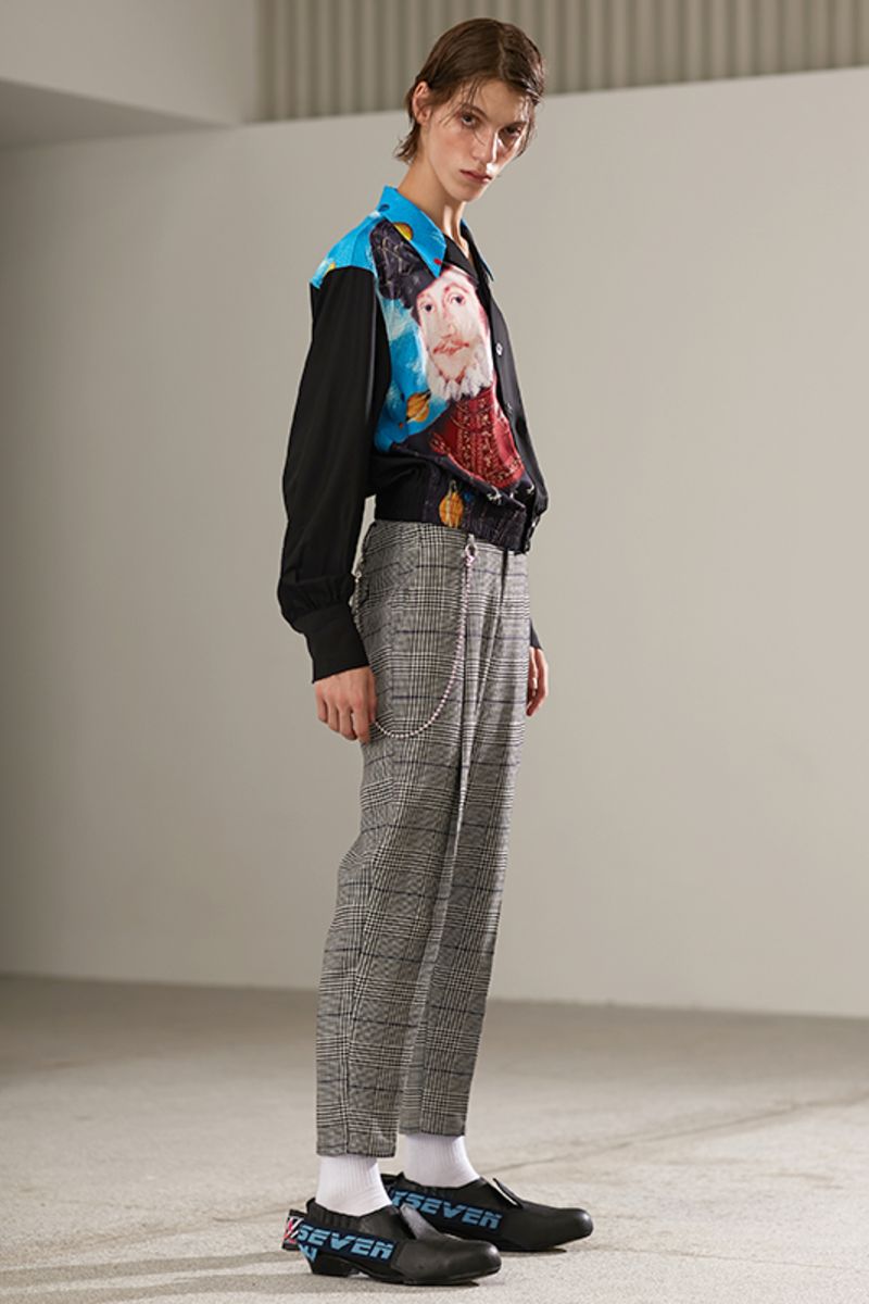 Mix7 Retro Plaid Straight Trousers