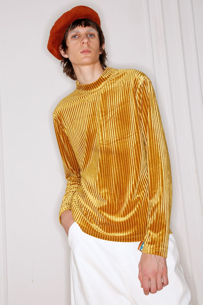 Mix7 Striped Velvet L/S Tee