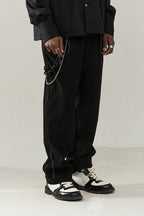 Empty Reference Black Corduroy Straight Trousers