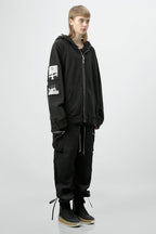 Unknown World Washed Distressed Coat Zipper Hoodie