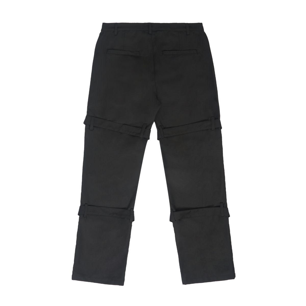 Empty Reference Black Straps Straight Trousers