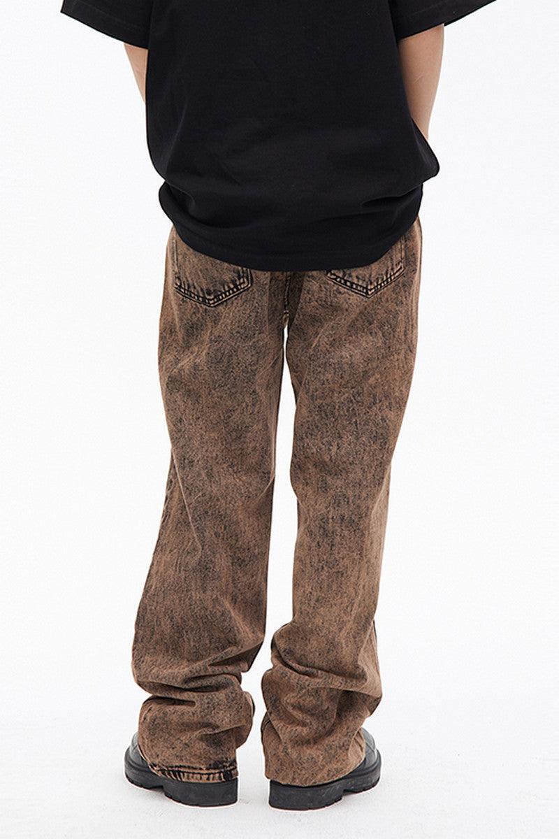 CZ Washed Brown Loose Jeans