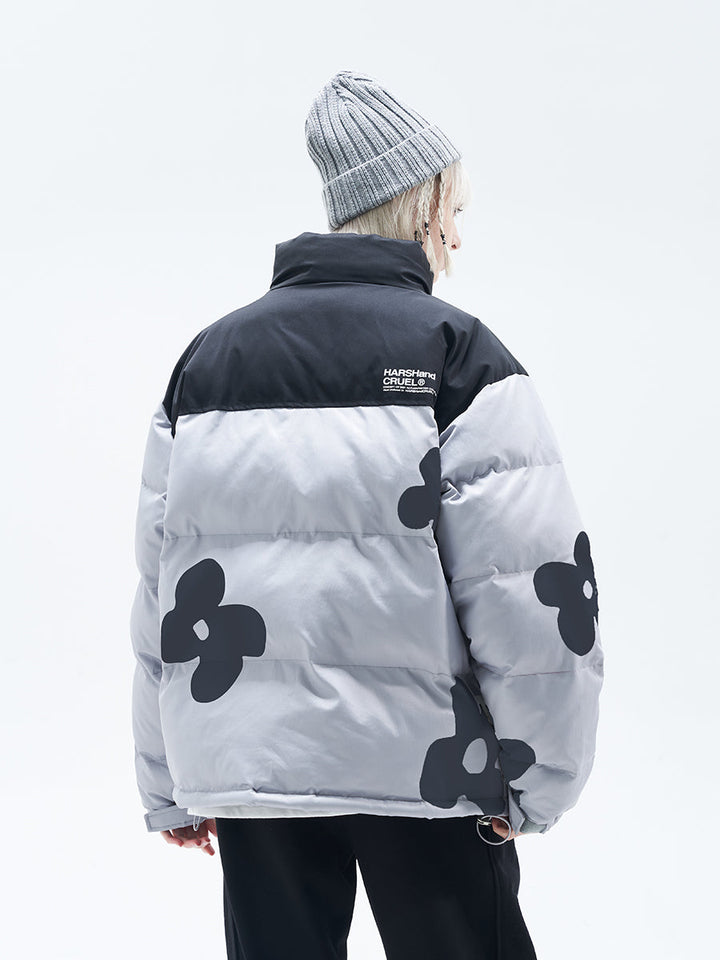 Handpainted Flowers Down Jacket - EU Only