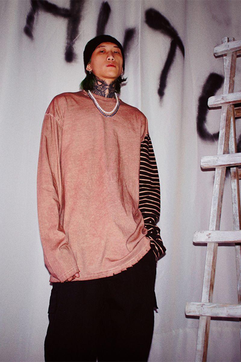 CZ Striped Old Washed L/S Tee