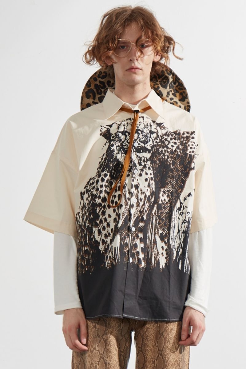 Mix7 Leopard Print Loose S/S Shirt
