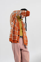 Mix7 Plaid Mohair Cardigan Sweater