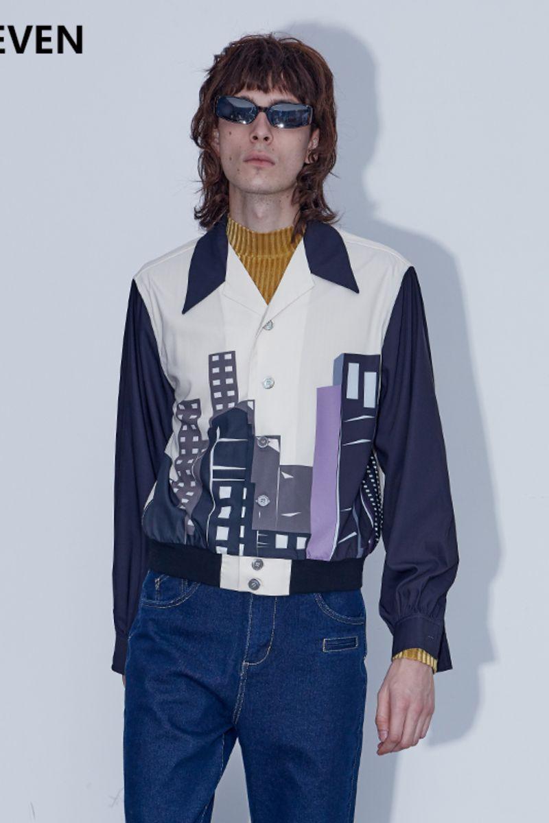 Mix7 Geometric Architectural L/S Shirt