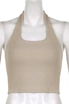 "U" Neck Backless Top