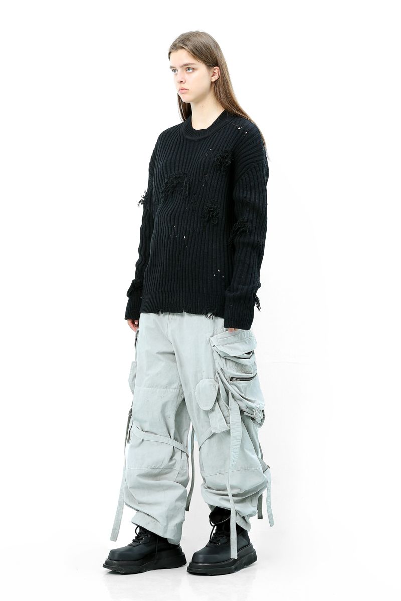 Unknown World Distressed Knit Sweater