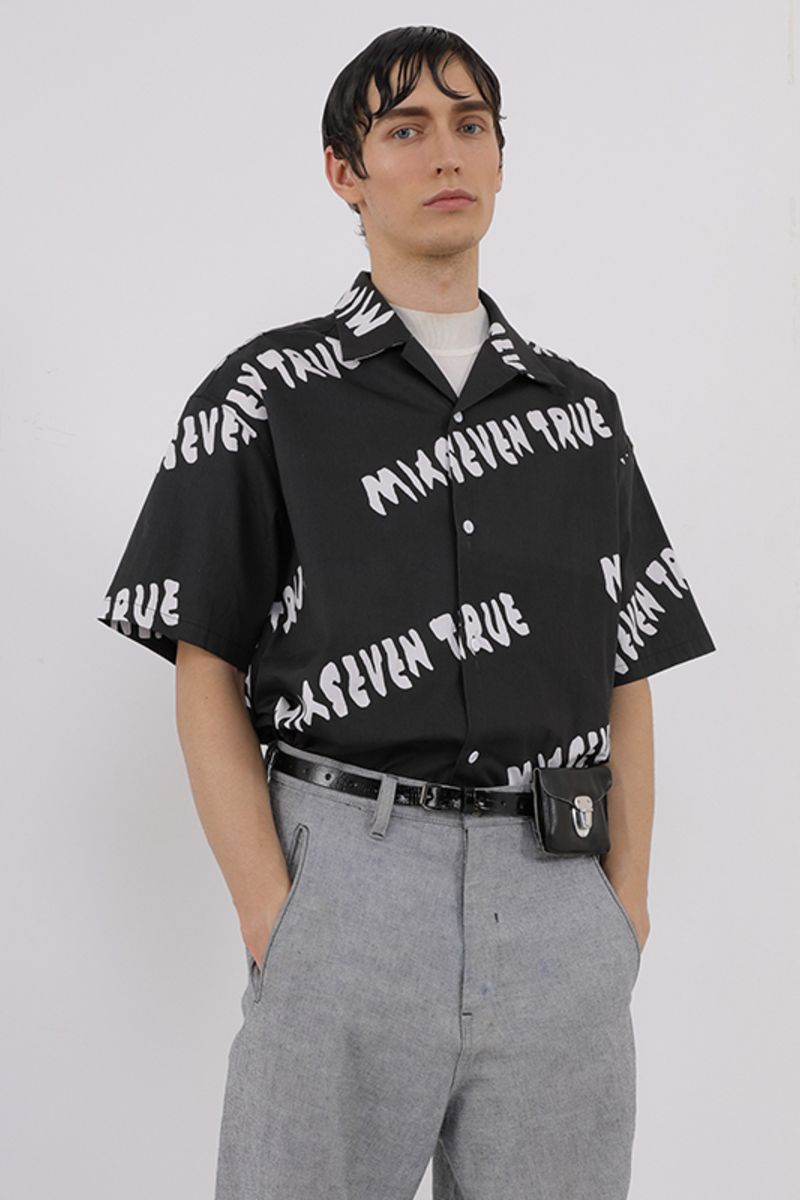 Mix7 Logo Printed Cuban S/S Shirt