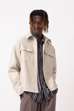 Empty Reference Apricot Leather Jacket