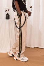Empty Reference Khaki Velvet Track Trousers