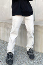 CZ White Straight Jeans