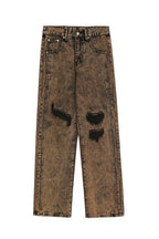 CZ Washed Brown Loose Jeans