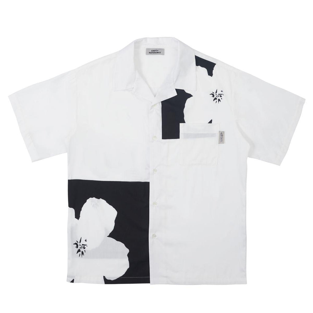 Empty Reference White Floral Print Cuban Shirt