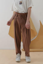 Mix7 Brick Red Straight Trousers