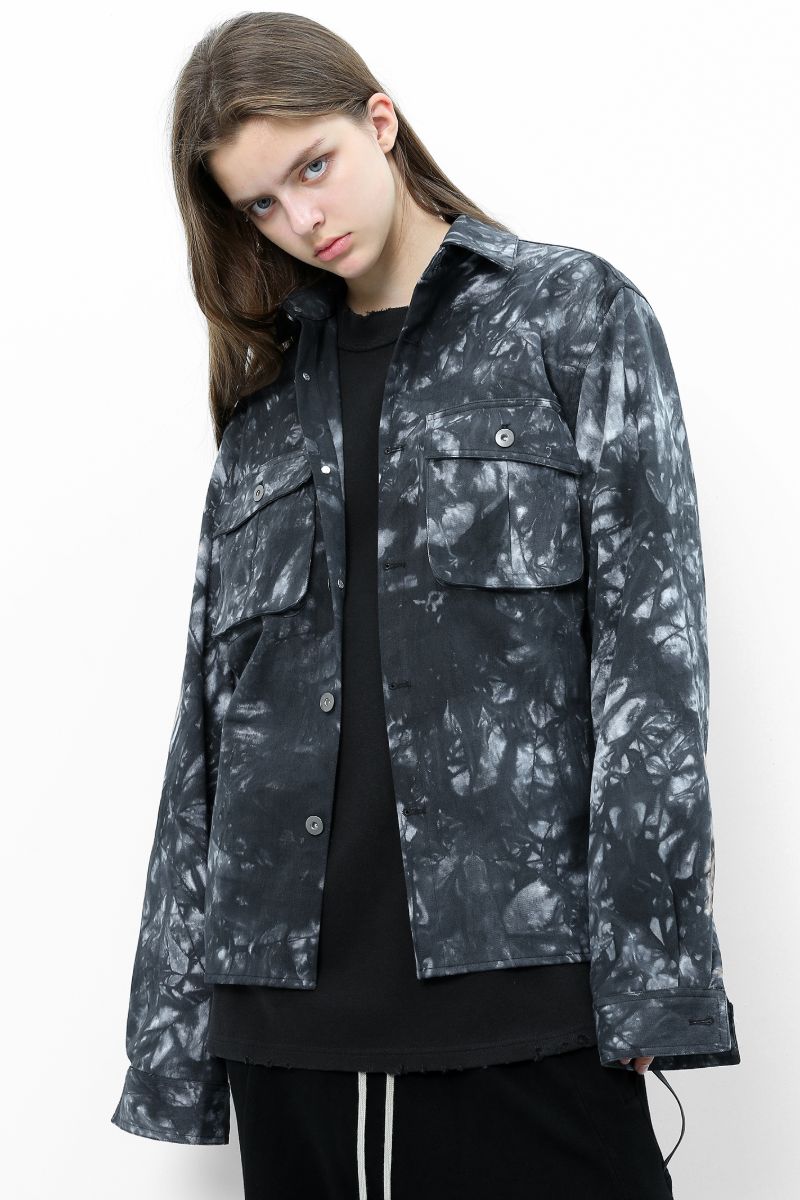 Unknown World Cloud Stained Ink Washed Jacket