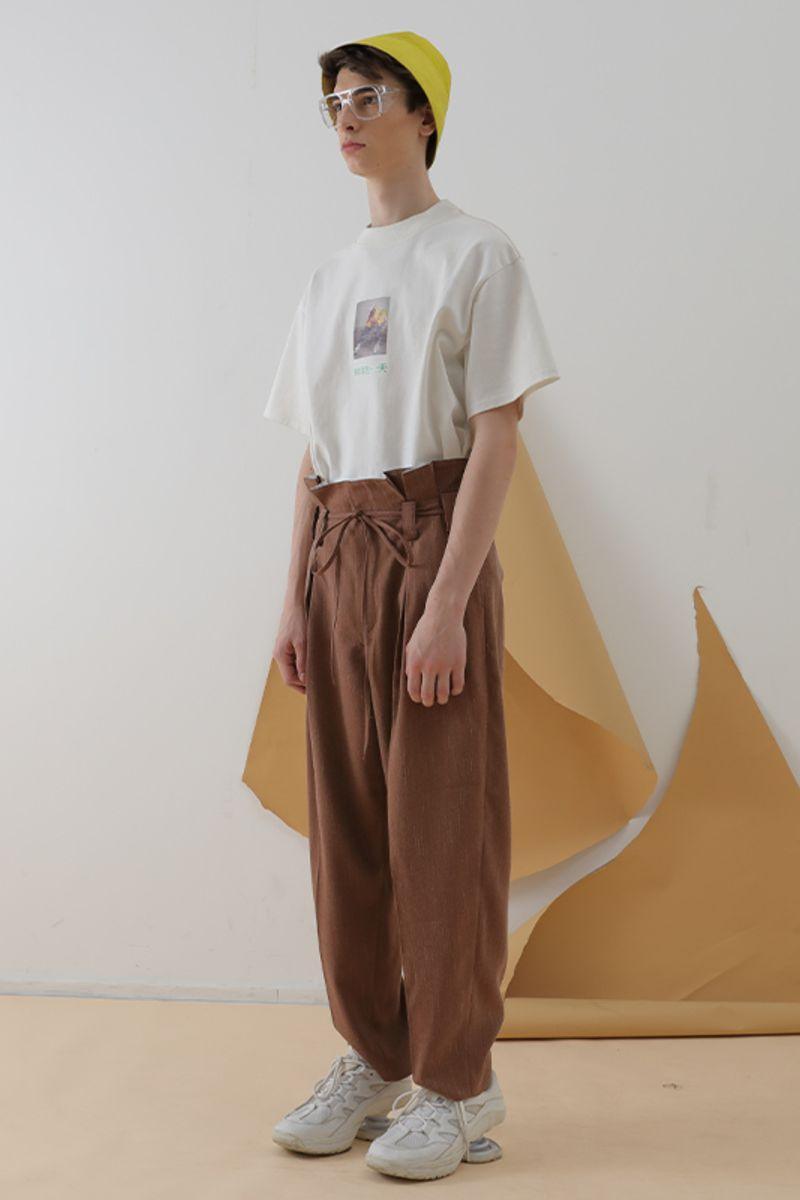 Mix7 Brick Red Straight Trousers