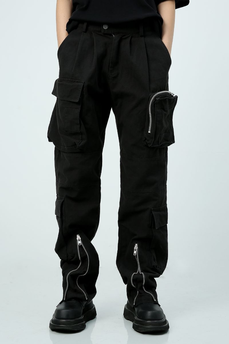 Unknown World Multi Zip Pocket Cargo Trousers