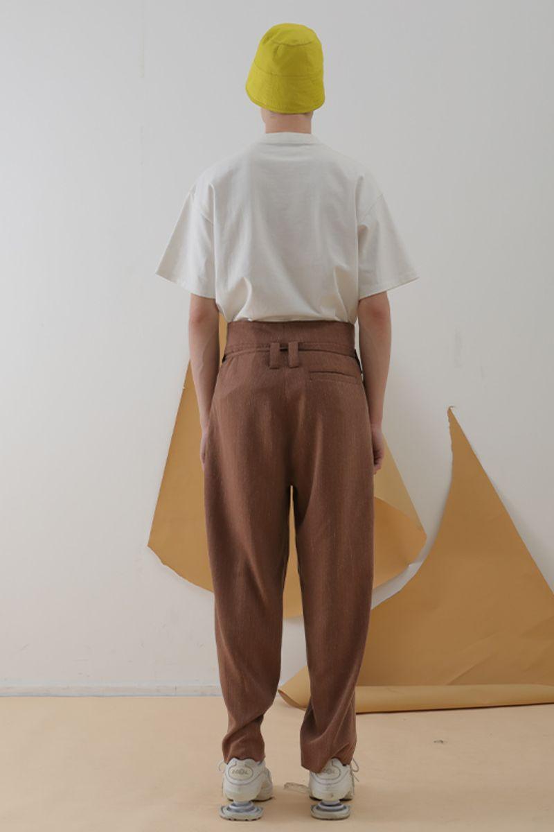 Mix7 Brick Red Straight Trousers