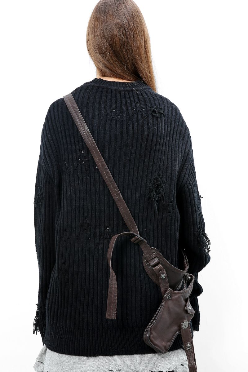 Unknown World Distressed Knit Sweater
