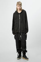 Unknown World Washed Distressed Coat Zipper Hoodie
